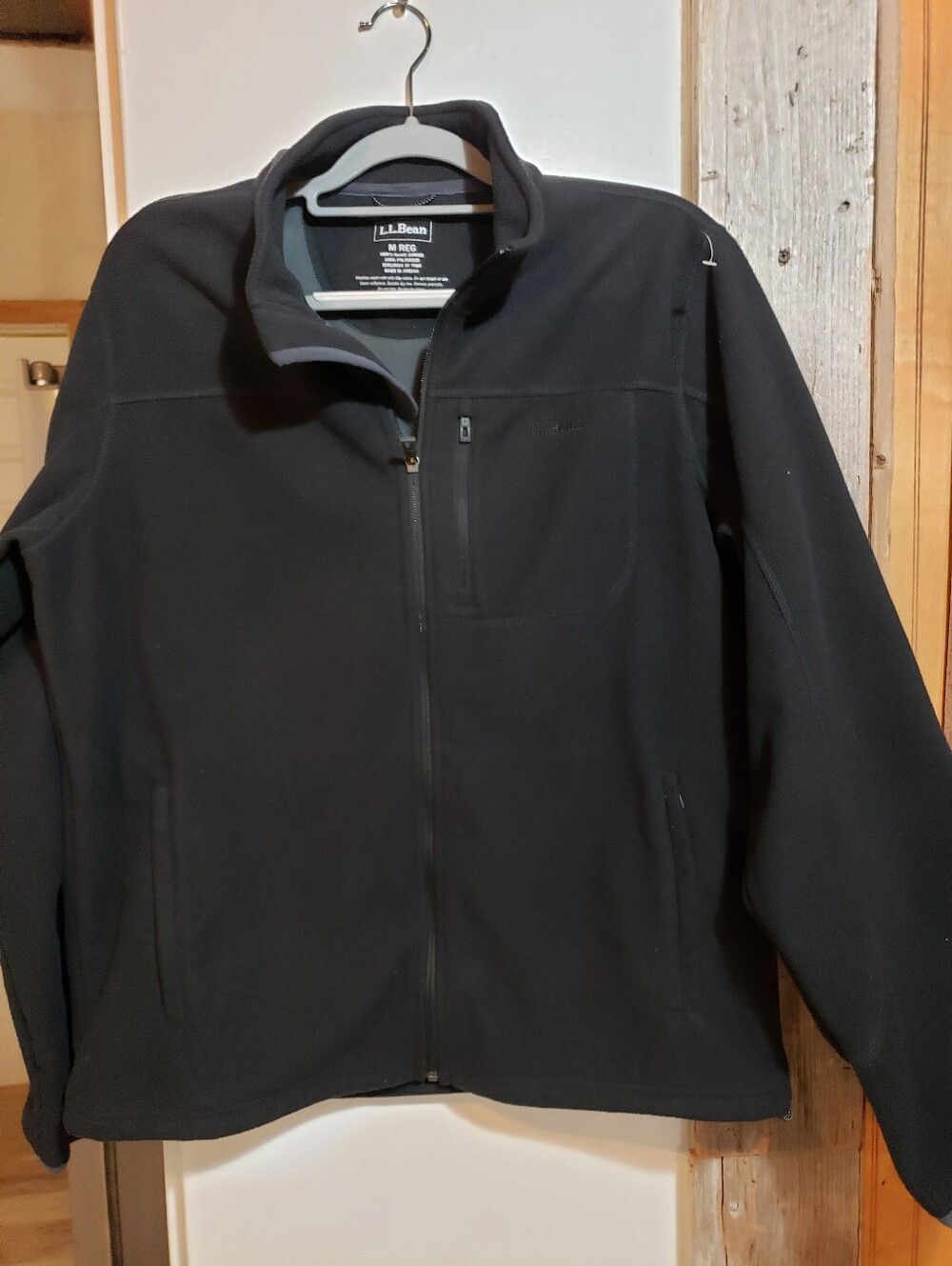 LLBean Polartec Black Men Med Full Zip Fleece Midweight Jacket
